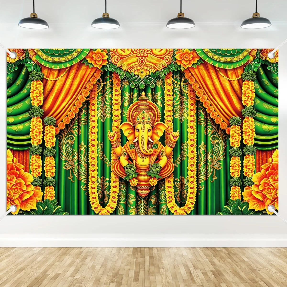 Ganesh Chaturthi Backdrop Party Decor $7.xx