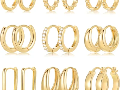 Amazon : 9-Pair 14K Small Gold/Silver Hoop Earrings Set $6.xx (Reg$13) + Free Prime Shipping. #Ad
