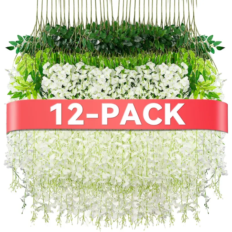 12 Pack Fake Hanging Flowers Deal: Save $2.xx at Amazon