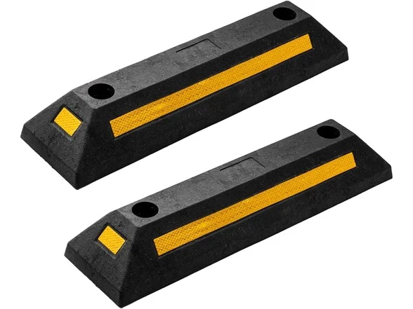 2-Pack Zone Tech 21.5″ Heavy Duty Rubber Parking Guides Only $20.xx