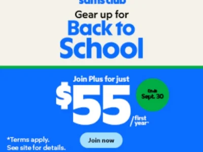 Sam’s Club Plus Membership for just $55 First Year – Ends September 30
