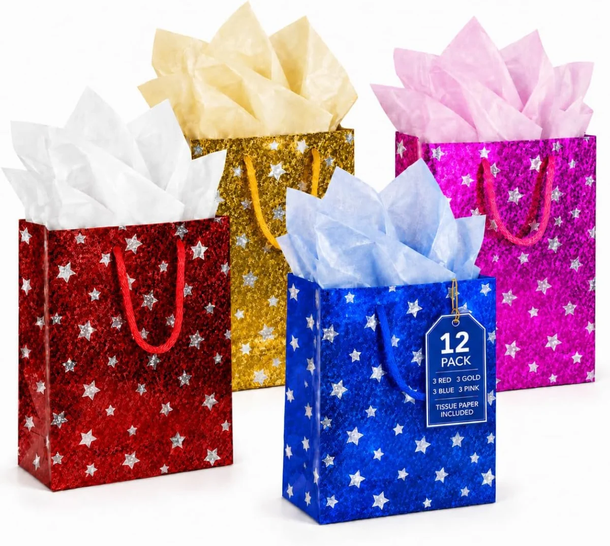 12 Pack Gift Bags with Handles $9.xx (Reg $16)