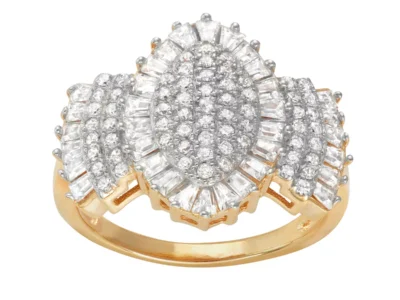 Macys #Ad:White Cubic Zirconia Ring in 14k Yellow Gold Over Sterling Silver $25.50 (was $85) + free shipping.