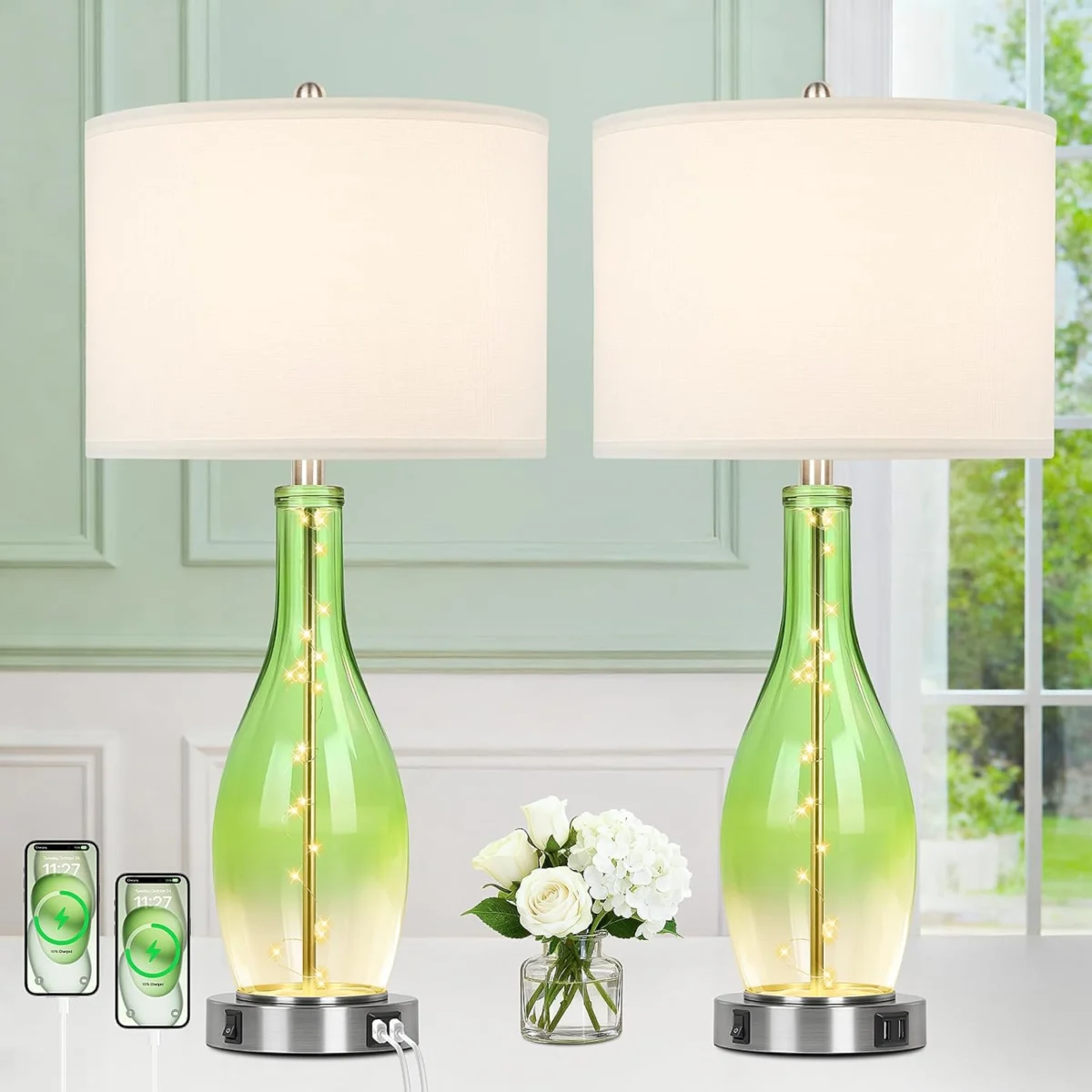 2-Pack BesLowe Glass Table Lamps Only $79.xx (Reg. $90) at Amazon