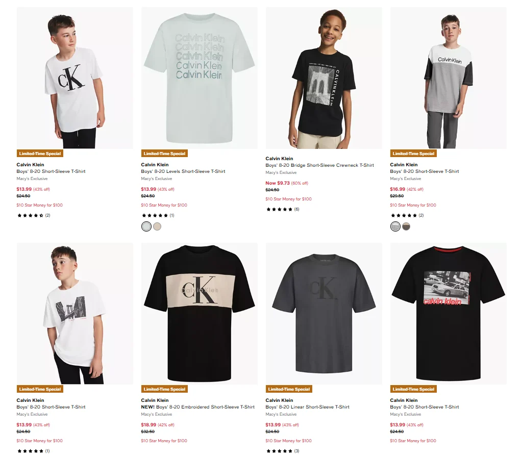 Kids Calvin Klein Tees Deal: Save 60% at Macy’s