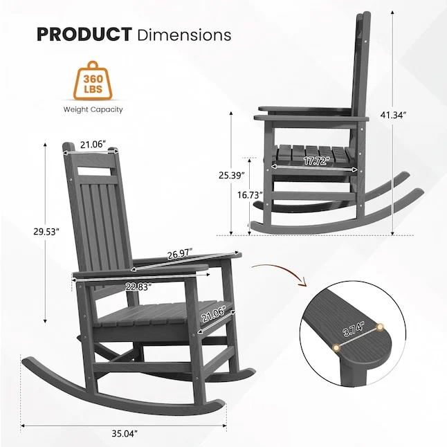 VOUA High Back Patio Rocking Chair Only $89 (Reg. $188.77) at Lowe’s