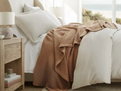 Linens & Hutch Waffle Weave Blankets Are Back in Stock for $47 (Reg. $169+)