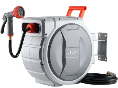 VEVOR 100′ x 1/2" Retractable Garden Hose Reel w/ 9-Function Nozzle $66.19 Shipped