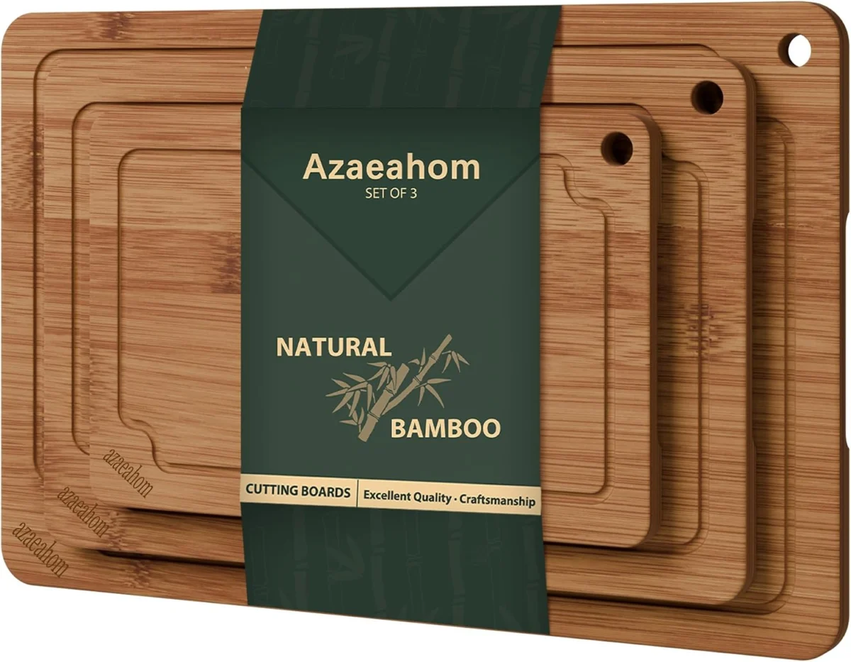 Azaeahom Bamboo Cutting Board Set Only $15.xx (Reg. $30) at Amazon