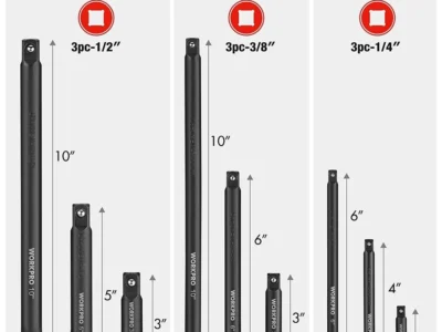 9-Pc WORKPRO Impact Socket Driver Extension Bar Set Just $11.65
