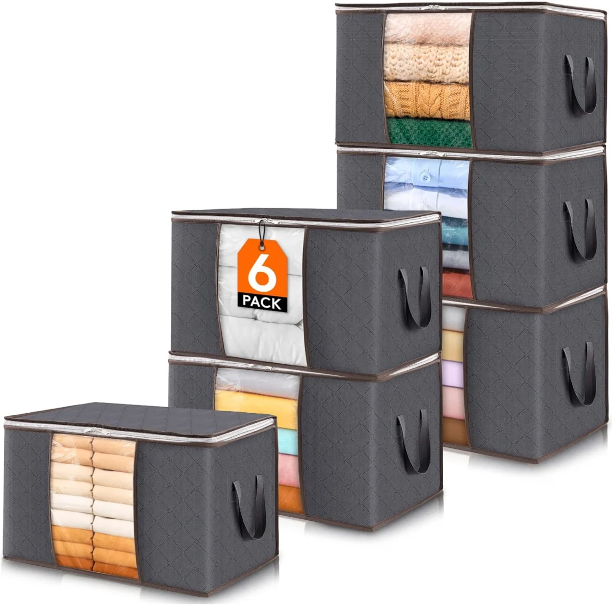 Lifewit 6 Pack Clothes Storage Bins with Lids Only $16.xx (Reg.