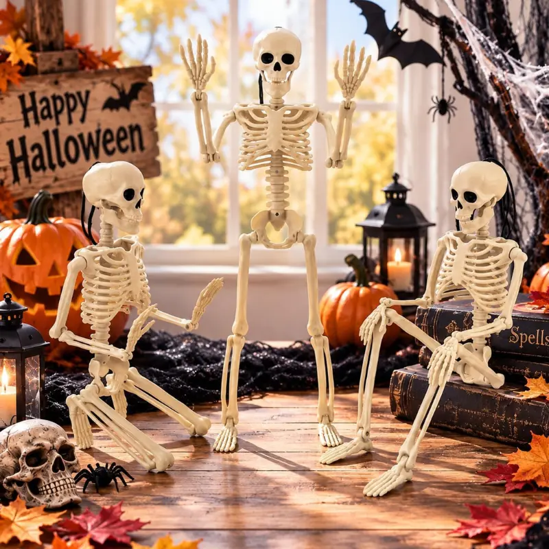 2‑Piece 16″ Halloween Posable Skeleton Deal: Save $4.xx at Amazon