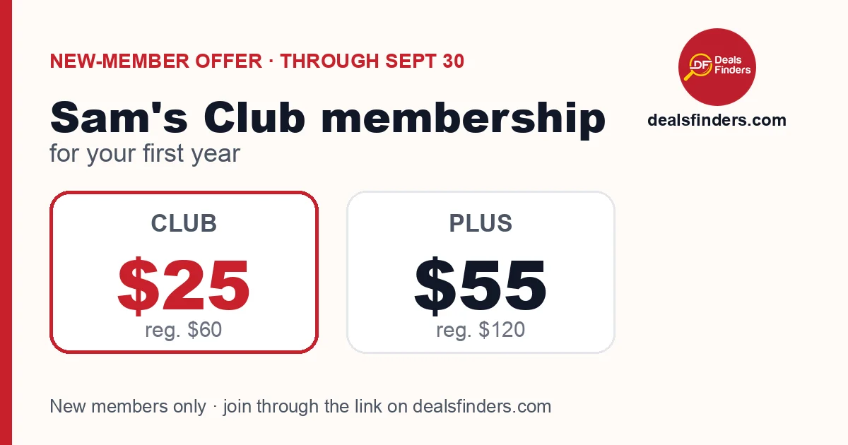 Sam’s Club Membership: $25 for Your First Year (Plus $55), New Members Through Sept 30