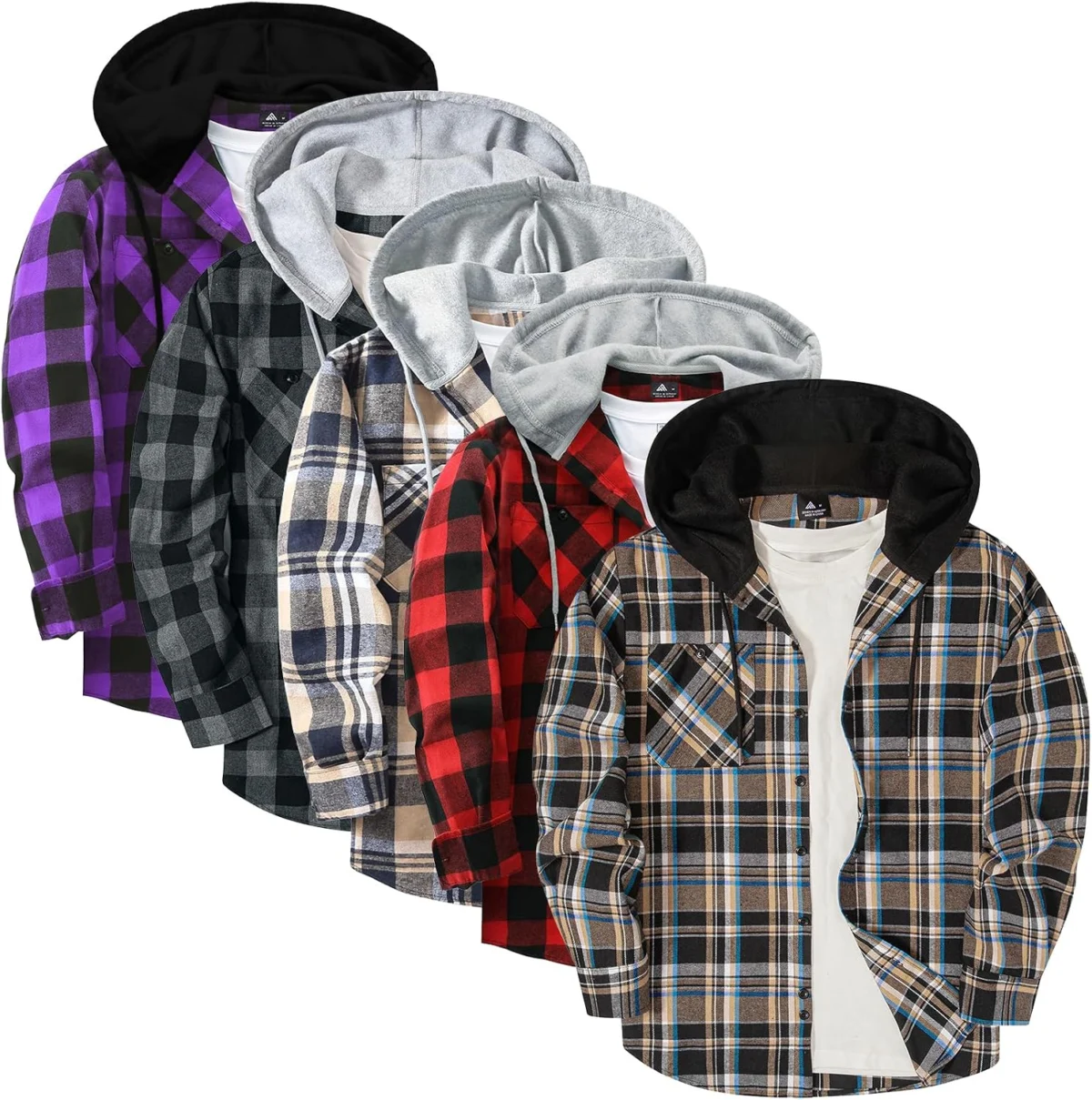 5-Pack ZITY Men’s Flannel Hooded Shirts Only $59.xx (Reg. $70)