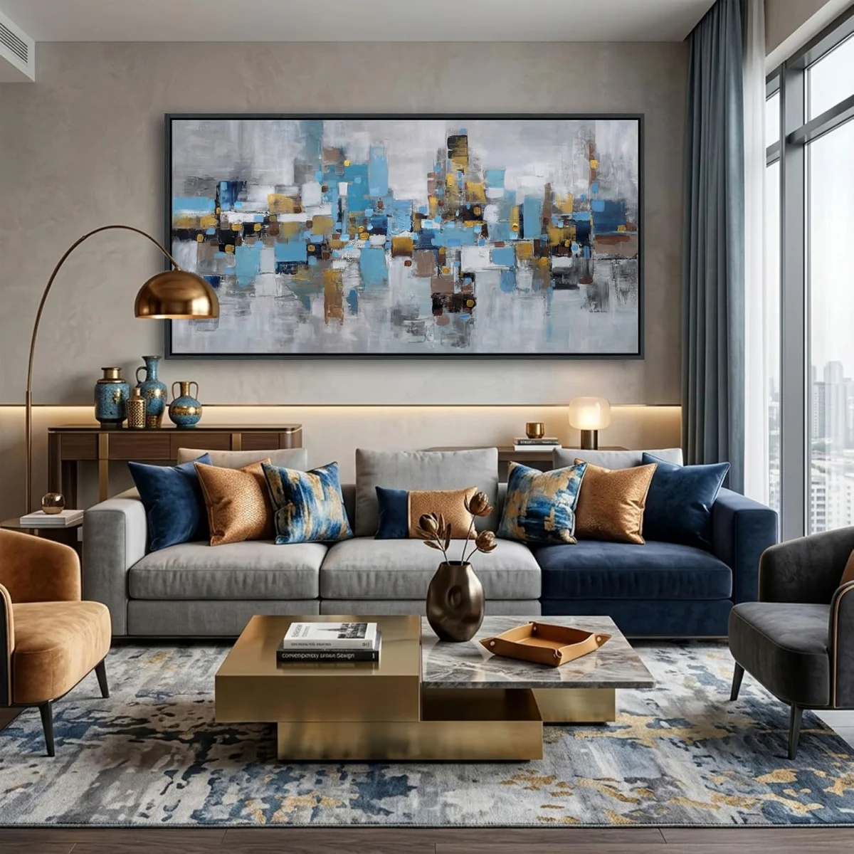Blue and Gold Wall Art Only $95.xx (Reg. $119) at Amazon