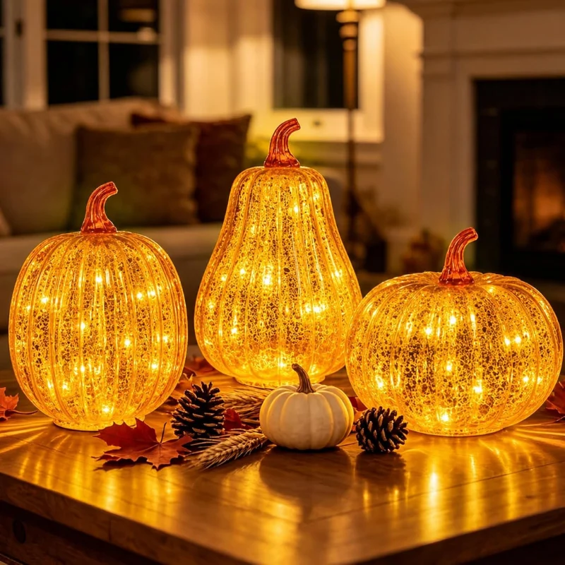 Mercury Glass Pumpkins Light Deal: Save 40% at Amazon