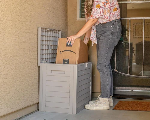 Lockable Weather-Resistant 35 Gallon Outdoor Deck Box $27.xx (Reg $60)