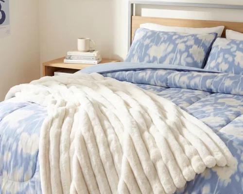 Mainstays Channel Faux Fur Blanket only $14 at Walmart