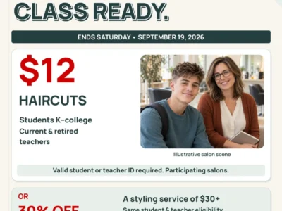 JCPenney $12 Student & Teacher Haircuts Through September 19