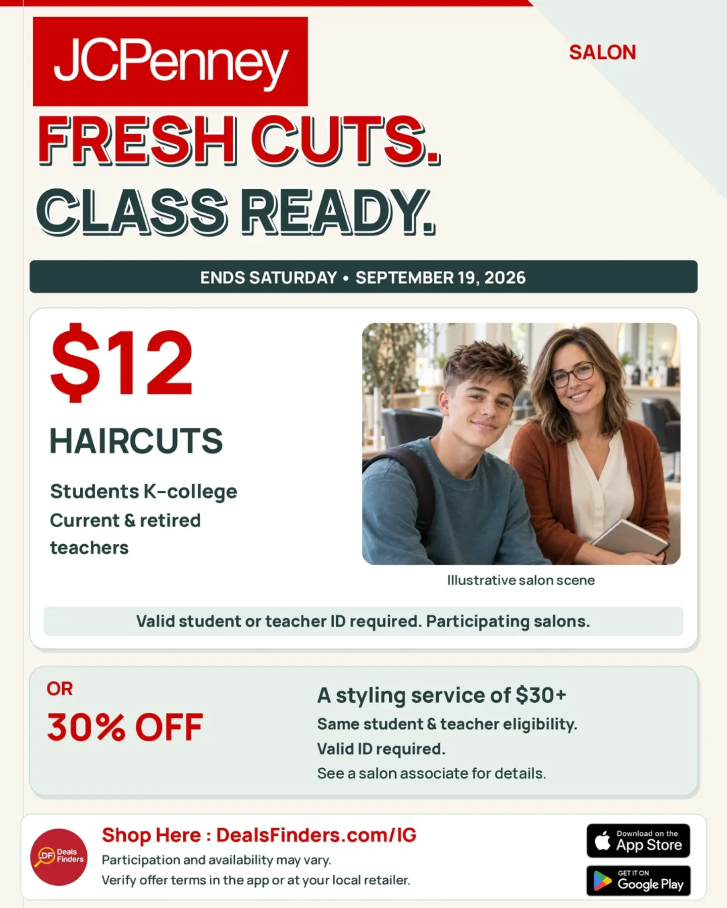 Student & Teacher Haircut Deal at JCPenney