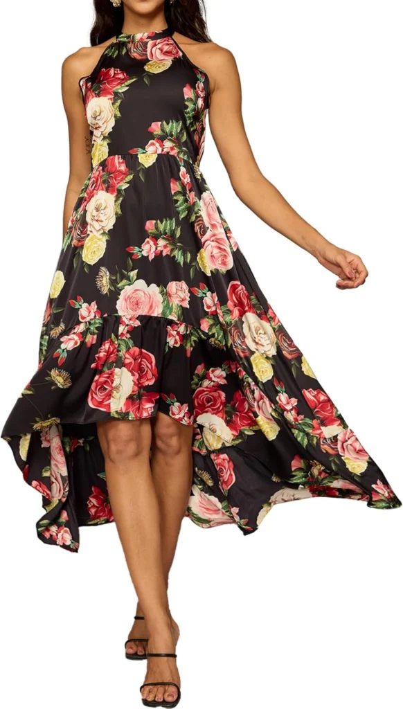 halter neck dress amazon Women's Dresses Only $11 at Springtime Floral Shift Dress blending neon hues and Size:3/M holiday25