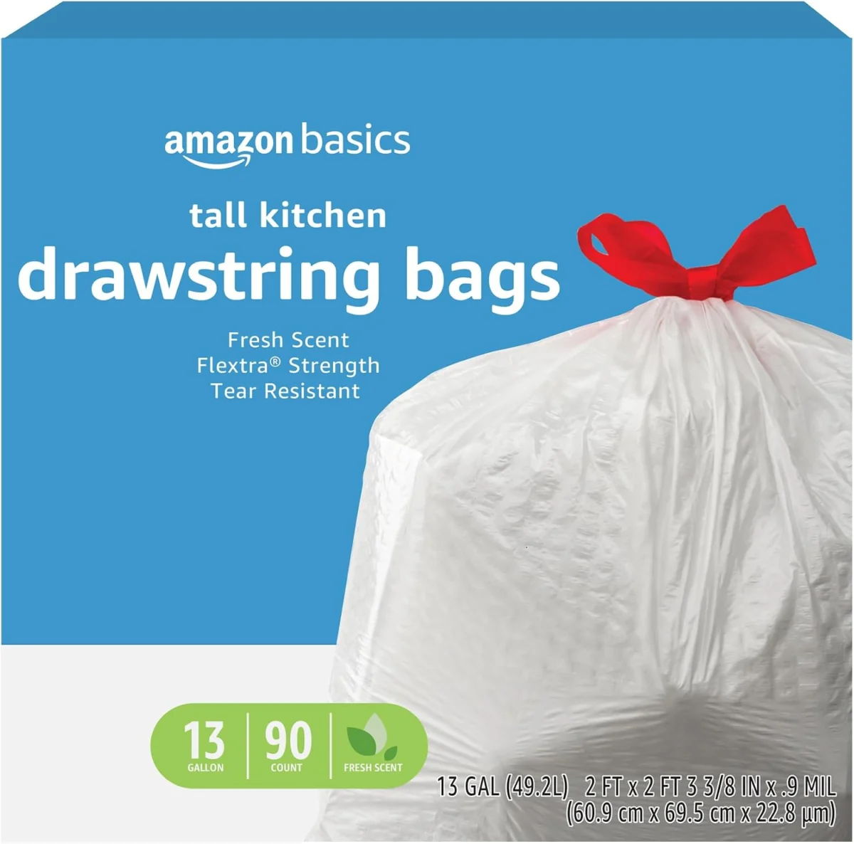 Amazon Basics Tall Kitchen Drawstring Trash Bags $90.xxct $7.xx (Reg $16)
