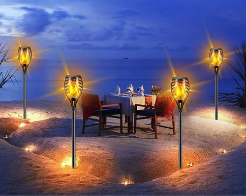 4 Pack Flickering LED Solar Torch Lights $24.xx (Reg $50)