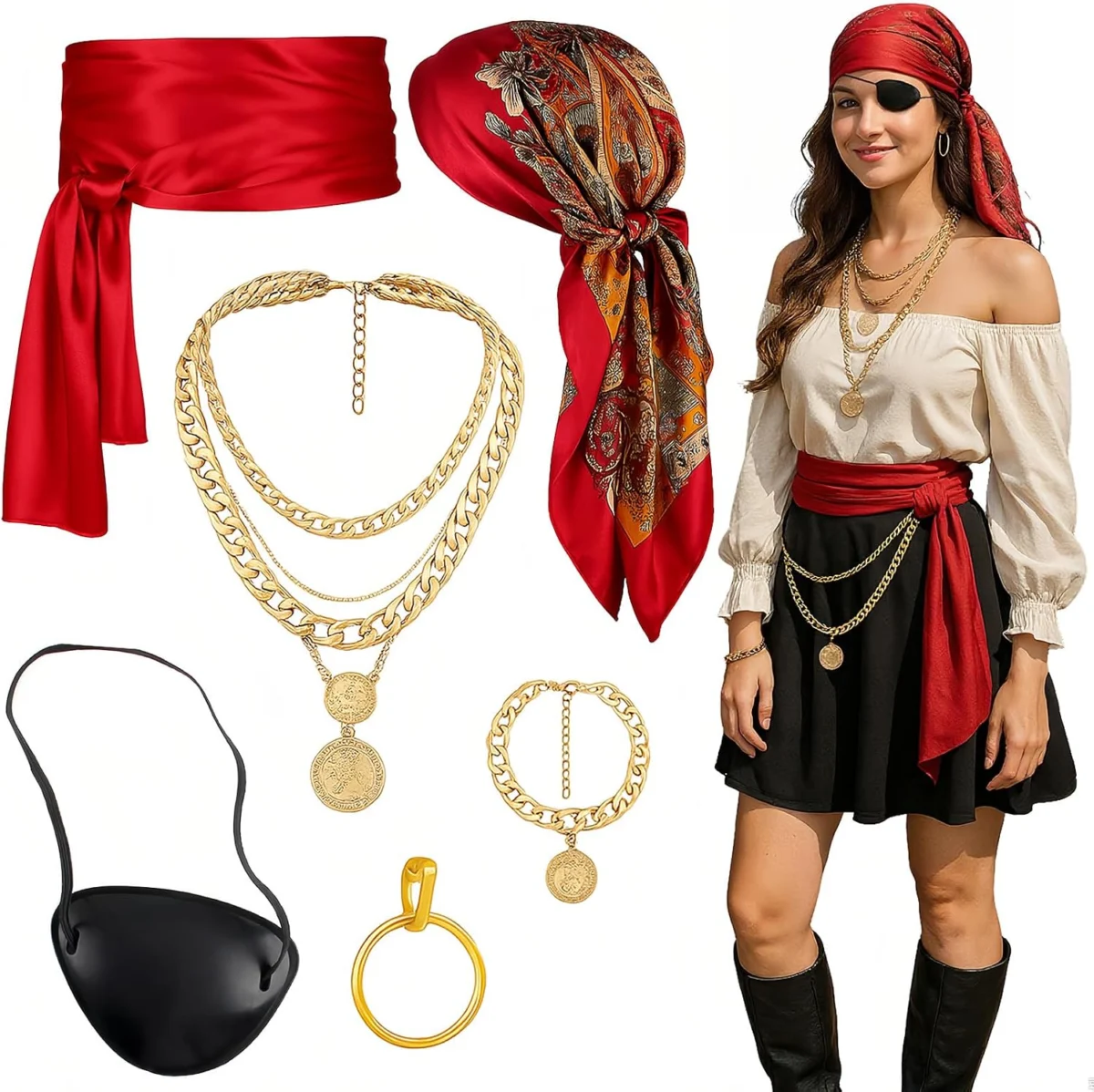 Yaliuliu Pirate Costume Accessories Only $6.xx at Amazon