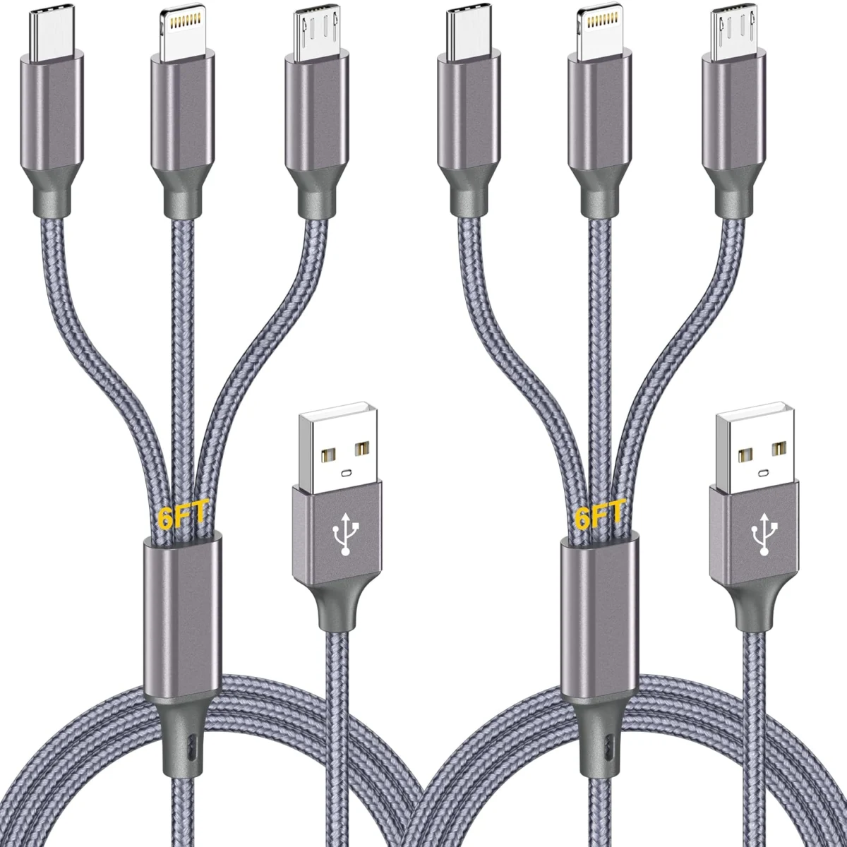 2-Pack HaoKanDe 3-in-1 Charging Cable Only $4.xx at Amazon