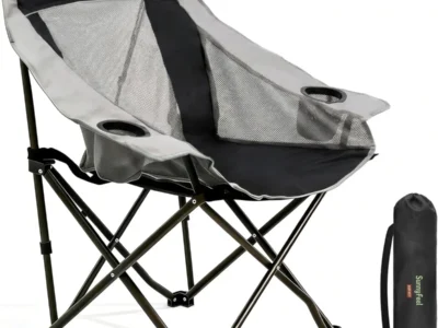 SUNNYFEEL Oversized Portable Camping Chair w/ Side Pockets & Cup Holder $37 at Amazon