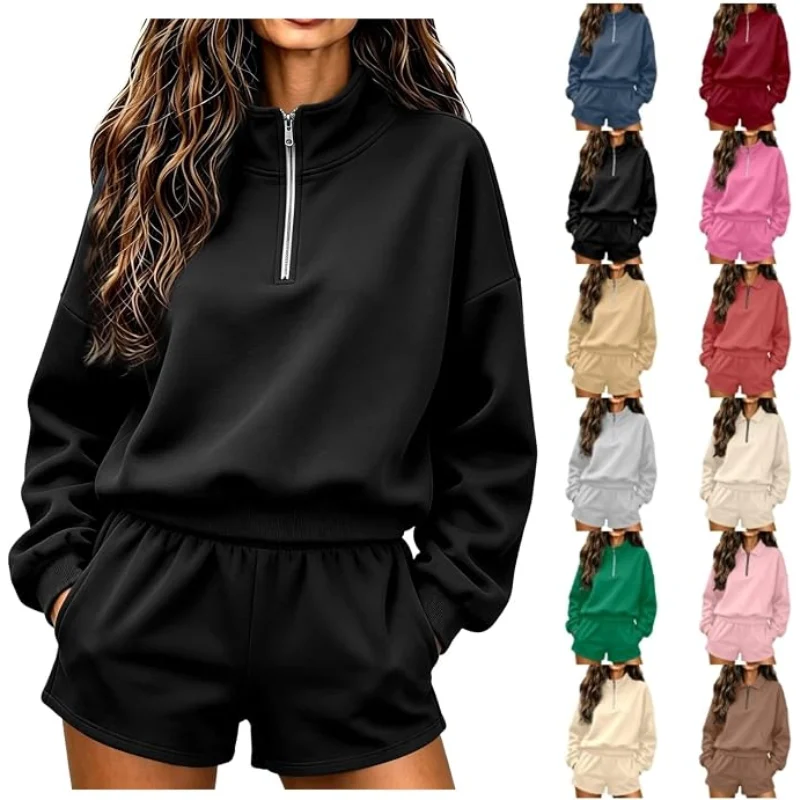 Women 2 Piece Half Zip Sweatshirt Deal: Save 52% at Amazon
