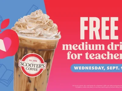 Free Medium Drink Deal for Educators at Scooter Coffee