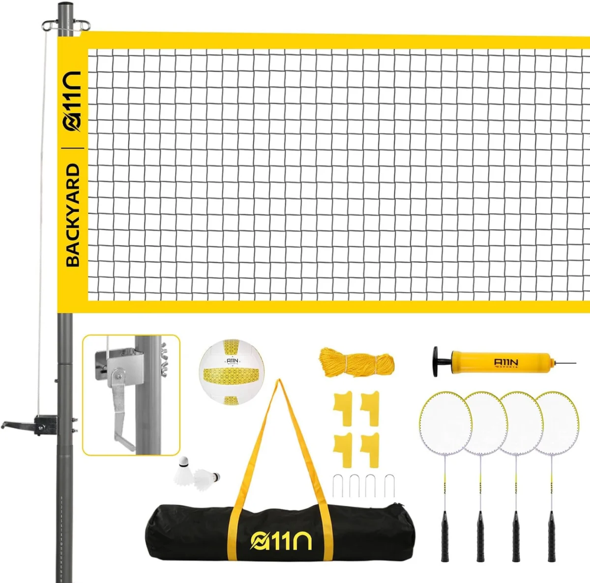 A11N Sports Outdoor Volleyball & Badminton Combo Set Only $60.xx (Reg.