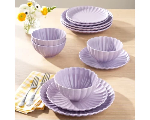 Pioneer Woman Colette 12-Piece Stoneware Dinnerware Set Deal at Walmart