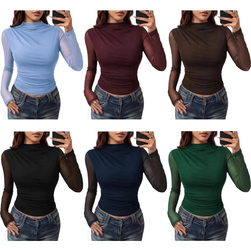 Kate Kasin Mesh Long Sleeve Tops Deal: Save $16.xx at Amazon