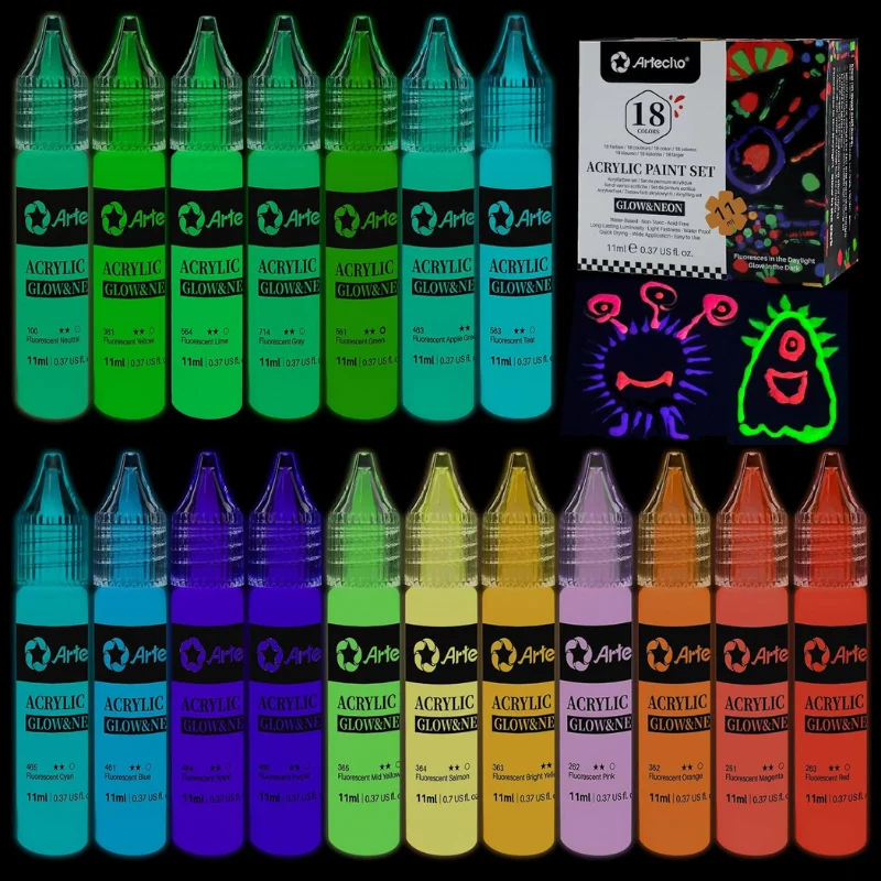 Glow in the Dark Acrylic Paint Set Deal: Save $7.xx at Amazon