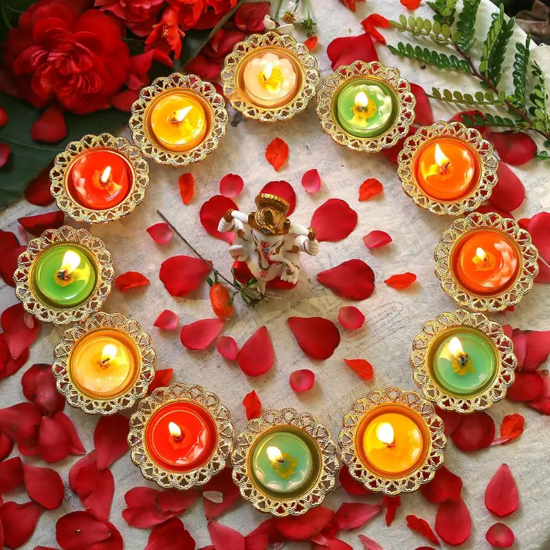 Golden Metal Diwali Diya Set Deal at Amazon