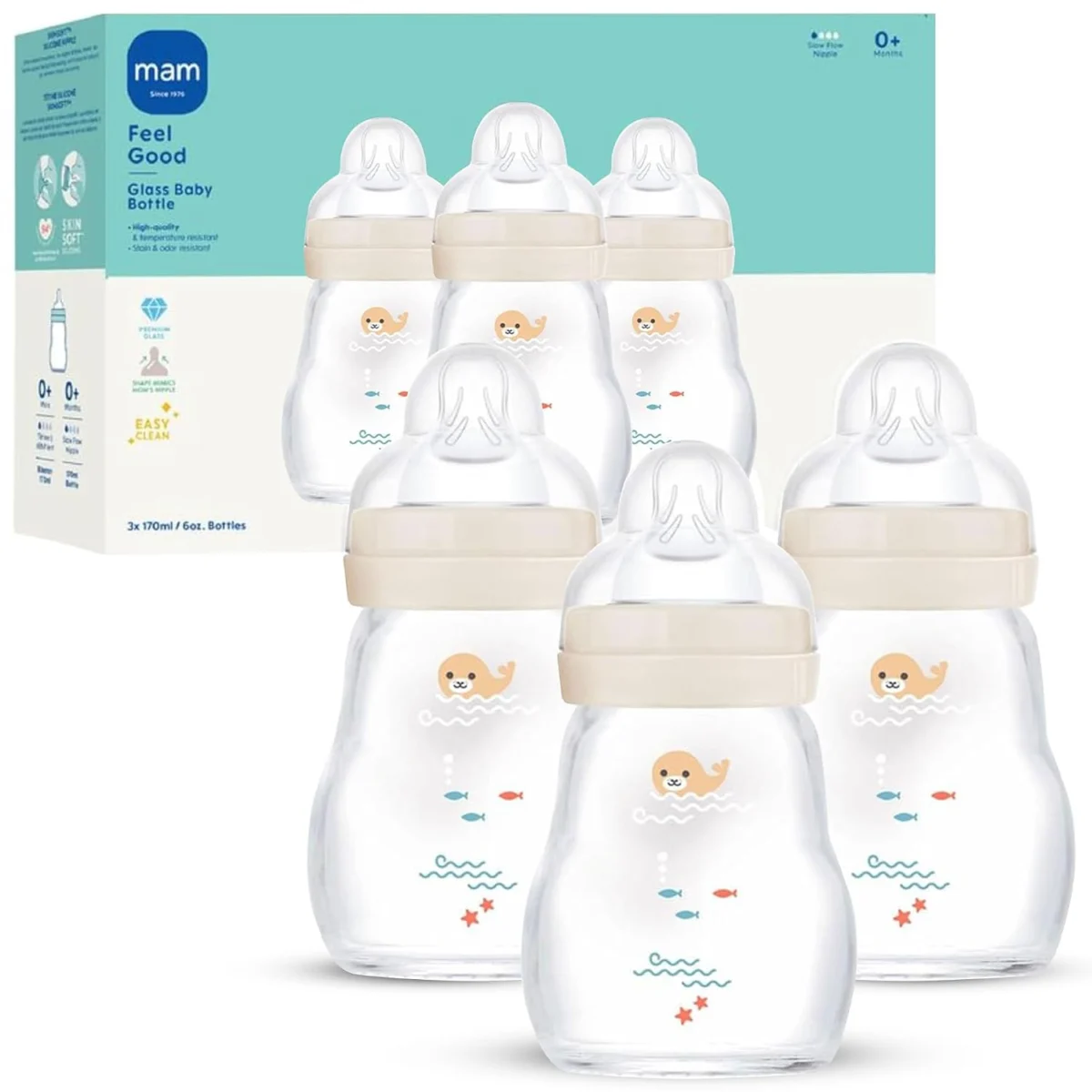 6oz Pure Glass Anti-Colic Baby Bottles 3 Pack Deal: Save $14