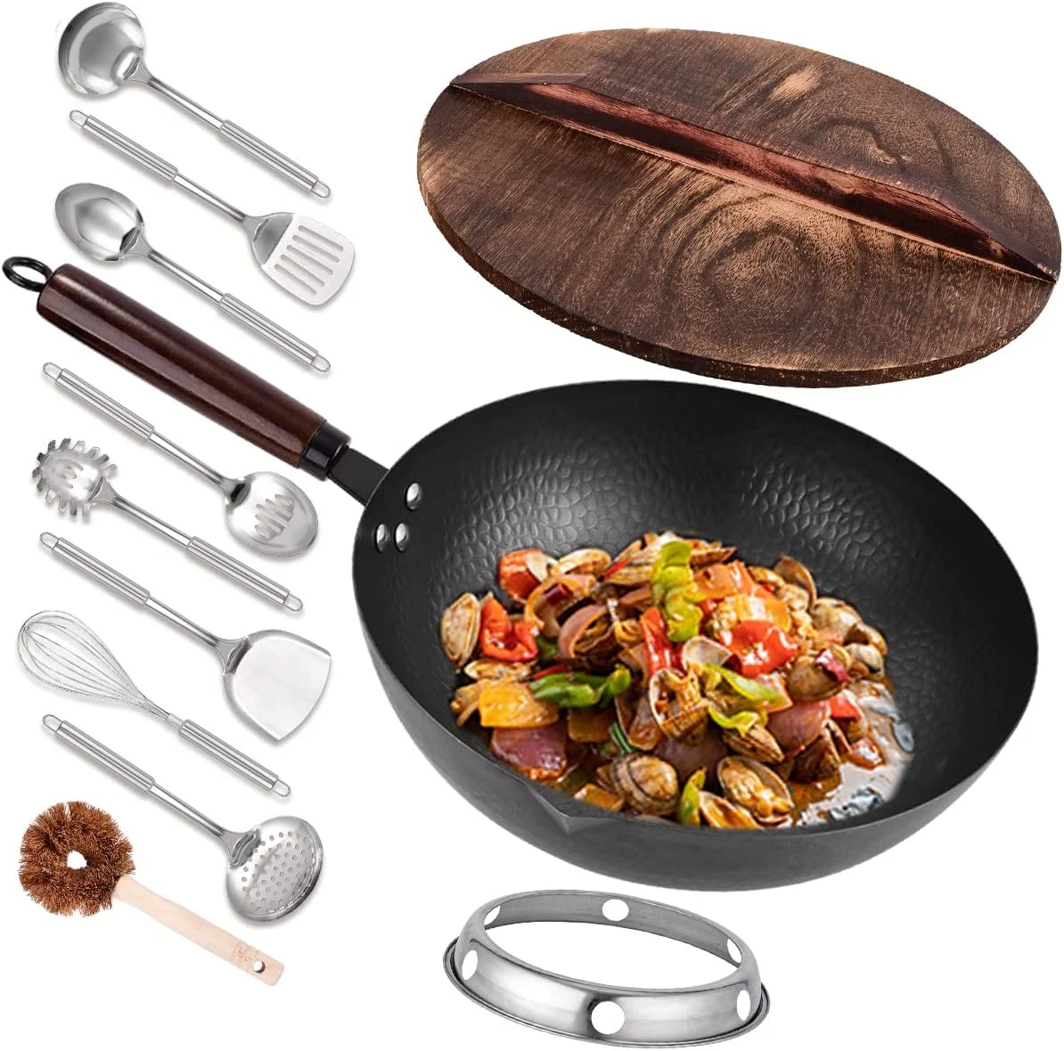 Carbon Steel Wok Set Only $21.xx (Reg. $40) at Amazon