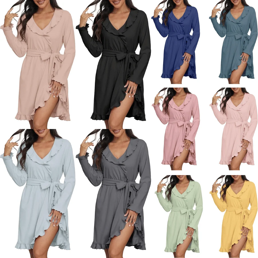 PrinStory Women’s Ruffled Robe Deal: Save $18.xx at Amazon