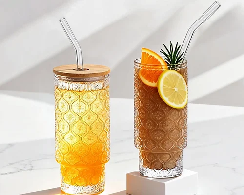 2pack Vintage Glass Cups Deal: 16 Oz Set at $12.xx
