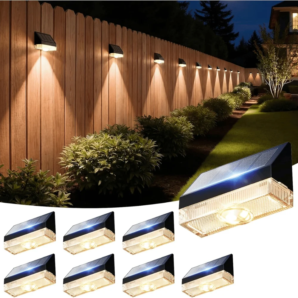 VOLISUN Fence Lights Solar 8 Pack Deal: Save $15.xx at Amazon