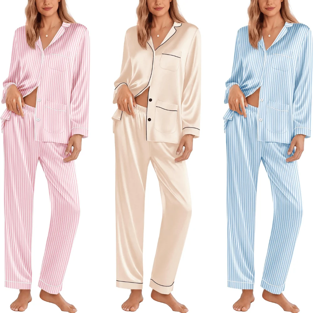 Ekouaer Women Silk Satin Pajama Sets Deal: Save $10.xx at Amazon