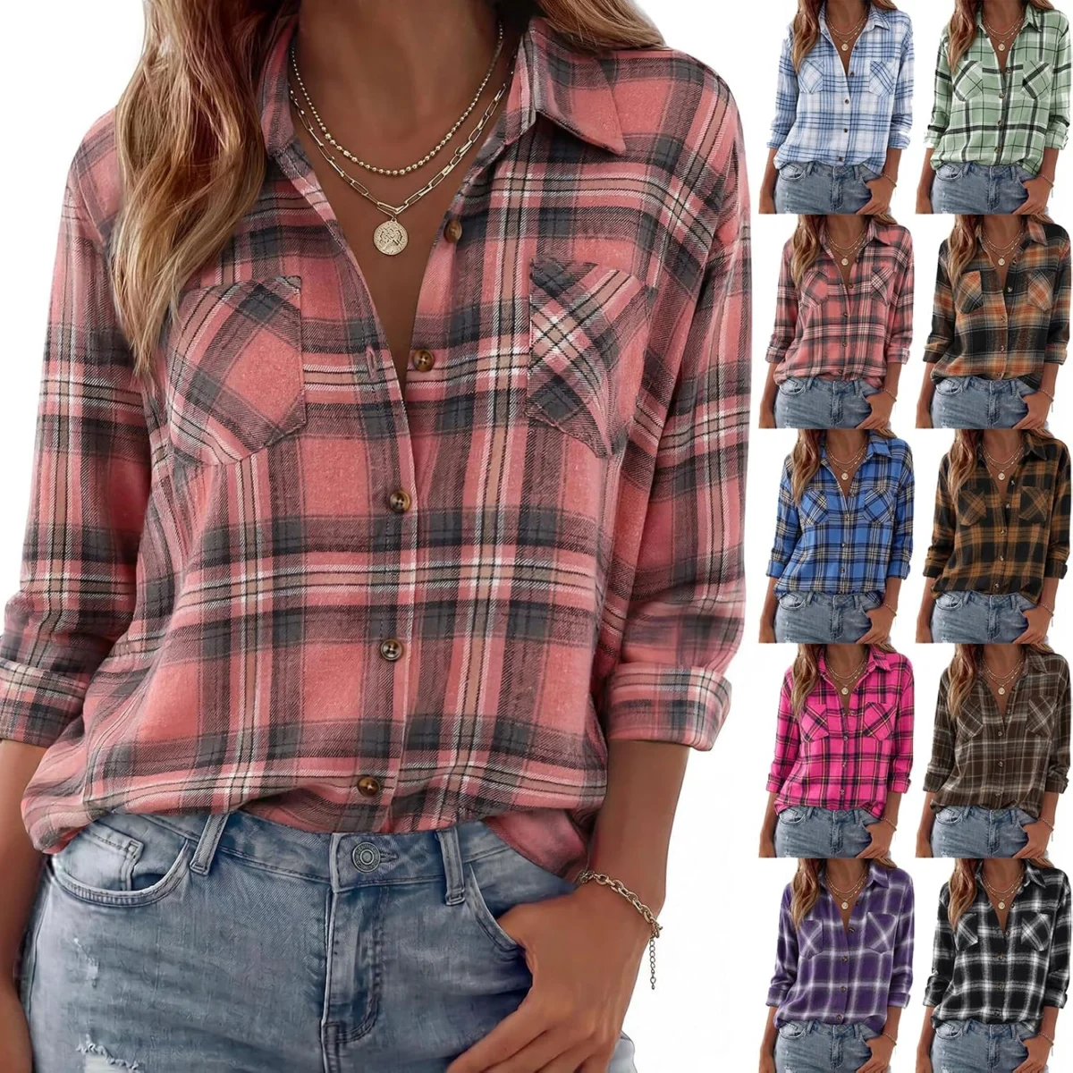 Flannel Plaid Shirt Women Only $?? (Reg. $??) at Amazon