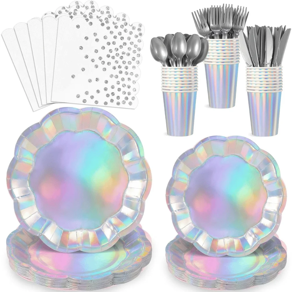 175 Pcs Iridescent Party Supplies Deal: Save $6.xx at Amazon