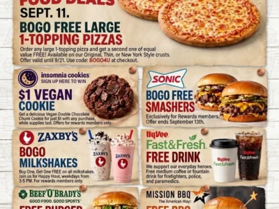 Friday Food Deals Shared September 11: Pizza, Cookies and First Responder Offers