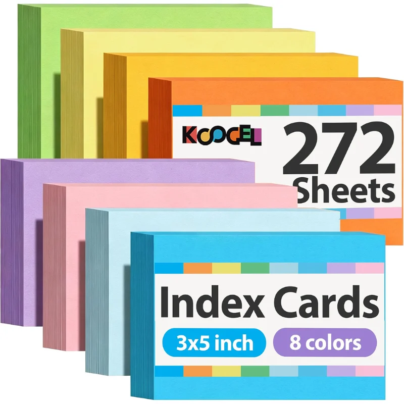 Koogel 272-Count Colored Index Cards Deal: Save $5.xx at Amazon