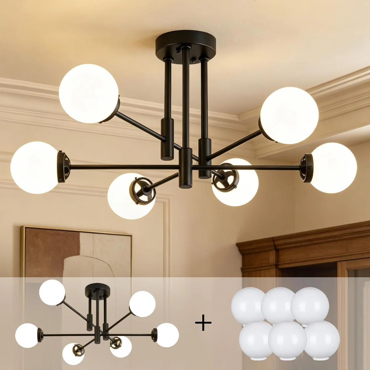 Black Sputnik Ceiling Light Only $71.xx (Reg. $100) at Amazon