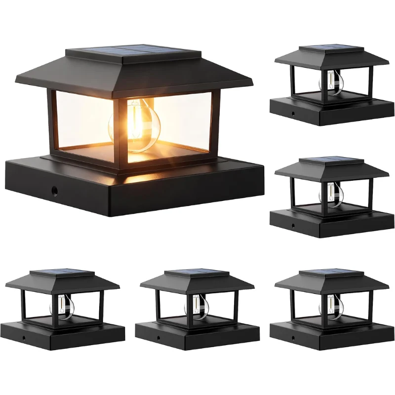 PEVOROS 6 Pack Solar Post Cap Lights: Save $21.xx at Amazon