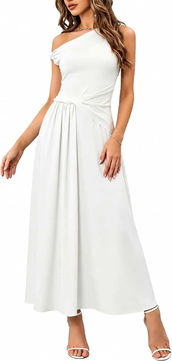 Women’s One Shoulder Summer Maxi Dress Only $9.xx (Reg. $20) at Amazon